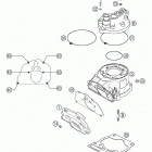 125/200 EXC Cylinder, cylinder head 125 / 200