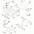 625 SXC Tank, seat, cover 625
