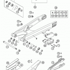 125/200 SX, MXC, EXC Swingarm, chain guard 125 / 200