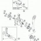 640 LC4 ENDURO, 640 LC4 SUPERMOTO, 640 LC4 ADVENTURE, 640 DUKE Crankshaft, piston 640