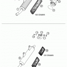 125/200 SX, MXC, EXC Exhaust silencer 125