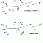 250/300/380 SX MXC EXC CHASSIS Kabelstrang exc usa wiring harness exc usa 250 / 300 / 3...