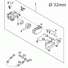125 EXE, SUPER MOTO CHASSIS Bremszange hinten brake caliper rear 125