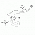 125 EXE, SUPER MOTO CHASSIS Auspuff exhaust pipe 125