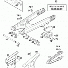250/300/380 SX MXC EXC CHASSIS Schwingarm, kettenschutz swingarm, chain guard 125-380