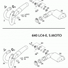400/640 LC4-E, 640 LC4-E SUPER MOTO CHASSIS Pipes, pre silencer 400 / 640