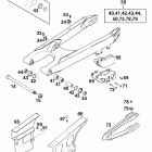 125 / 200 SX, MXC, EXC, EGS CHASSIS Schwingarm, kettenschutz swingarm, chain guard 125-380 9...