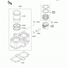 Ninja 500R (EX500-D9F) Цилиндр и поршни