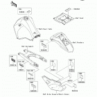 KLR650 (KL650-E9F) Наклейки предупреждения