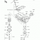 Ninja 250R (EX250-J9FA) Масляный и водяной насос. фильтр масленый