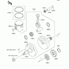KX100 (KX100-D3) Коленвал и поршни