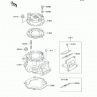 KX65 (KX65-A6) Цилиндр и головка цилиндров