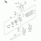 Ninja 500R (EX500-D10) Валы и вилки переключения передач