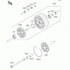 Vulcan 1500 Drifter (VN1500-J2) Заднее колесо и цепь