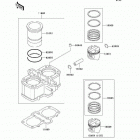 Ninja 500R (EX500-D7) Цилиндр и поршни