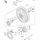 Ninja 500R (EX500-D7) Заднее колесо и цепь
