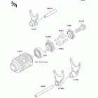 KX125 (KX125-L4) Валы и вилки переключения передач