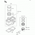 Ninja 500 (EX500-D1) Цилиндр и поршни