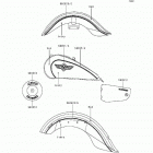 Vulcan 1500 Classic (VN1500-E1) Decals(red / ivory)