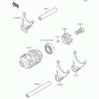 KDX250 (KDX250-D2) Gear change drum / shift forks