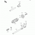 KLR250 (KL250-D13) Валы и вилки переключения передач