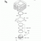 Bayou 250 (KLF250-A2) Цилиндр и поршни