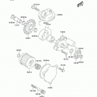 KFX400 (KSF400-A2) Масляный и водяной насос. фильтр масленый