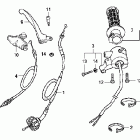 CRF50F Рулевые рычаги , переключатели и тросы