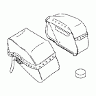 VTX1300C Leather saddlebags (18l) (studded)