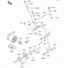 Prairie 400 (KVF400-D2) Масляный и водяной насос. фильтр масленый