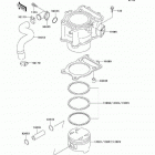 Prairie 400 (KVF400-D2) Цилиндр и поршни