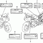 VTR1000F Наклейки предупреждения