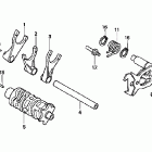XR400R Вилки и валы выбора передач