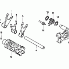 XR400R Вилки и валы выбора передач