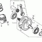 XR200R Коленвал и поршни
