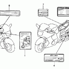 CBR1100XX Наклейки предупреждения