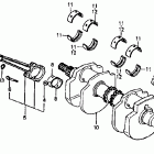 VF500F Коленвал и поршни