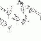 CB125S Gearshift drum @ gearshift spindle