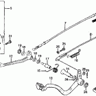 XR500R Gearshift pedal @ kick starter arm @ brake pedal
