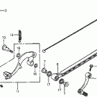 CR125R Gearshift pedal @ kick starter arm @ brake pedal 83