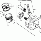 XR200R Коленвал и поршни