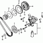 CX650T Oil pump @ primary drive gear