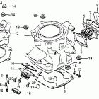 CR250R Cylinder head @ cylinder  @ reed valve 83