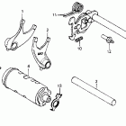 CM200T Gearshift drum @ shift fork