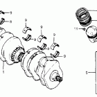CB750C Коленвал и поршни