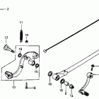 CR125R Gearshift pedal @ kick starter arm @ brake pedal 82