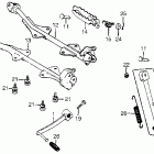 CT70 Gearshift pedal @ footpegs  @ side stand