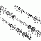 CB125S Transmission @ kick starterspindle