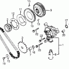 CX500TC Oil pump @ primary drive gear