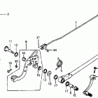 CR125R Gearshift pedal @ kick starter arm @ brake pedal 81